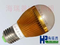5W金色LED球泡灯 HRPLED-QP-5A 海瑞普节能灯 LED灯泡生产厂家 LED筒灯灯泡
