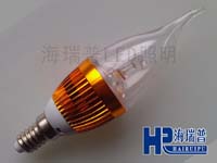 3W拉尾金色 LED蜡烛灯 HRPLED-LZD-31A   海瑞普LED水晶拉尾灯