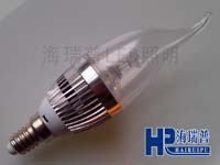 3W拉尾银色 LED蜡烛灯 HRPLED-LZD-31A   海瑞普LED水晶拉尾灯