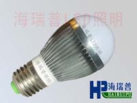 3W银色LED球泡灯 HRPLED-QP-3A 海瑞普节能灯 LED灯泡生产厂家 LED筒灯灯泡
